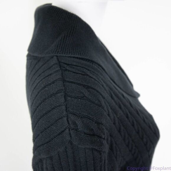 Karen Scott shawl collar black cotton sweater with metal button, women's‎ XL - Picture 11 of 13